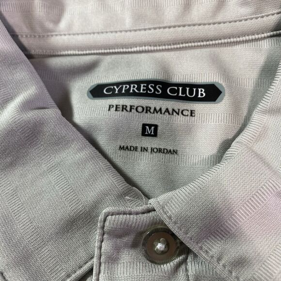 CYPRESS CLUB PERFORMANCE Polo Shirt Moisture Wicking Breathable Golf Mens M Gray - Picture 4 of 10